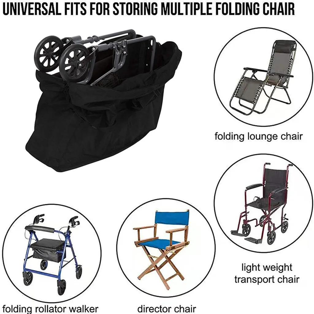 Sac de rangement pour déambulateur avec revêtement imperméable noir - 18