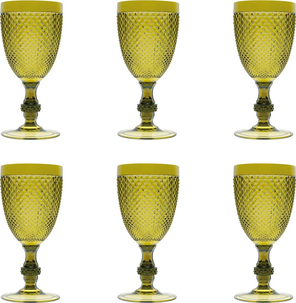 Set 6 Bicchieri Excelsa Verde 39 cl - Design Diamantato per Tavola Chic
