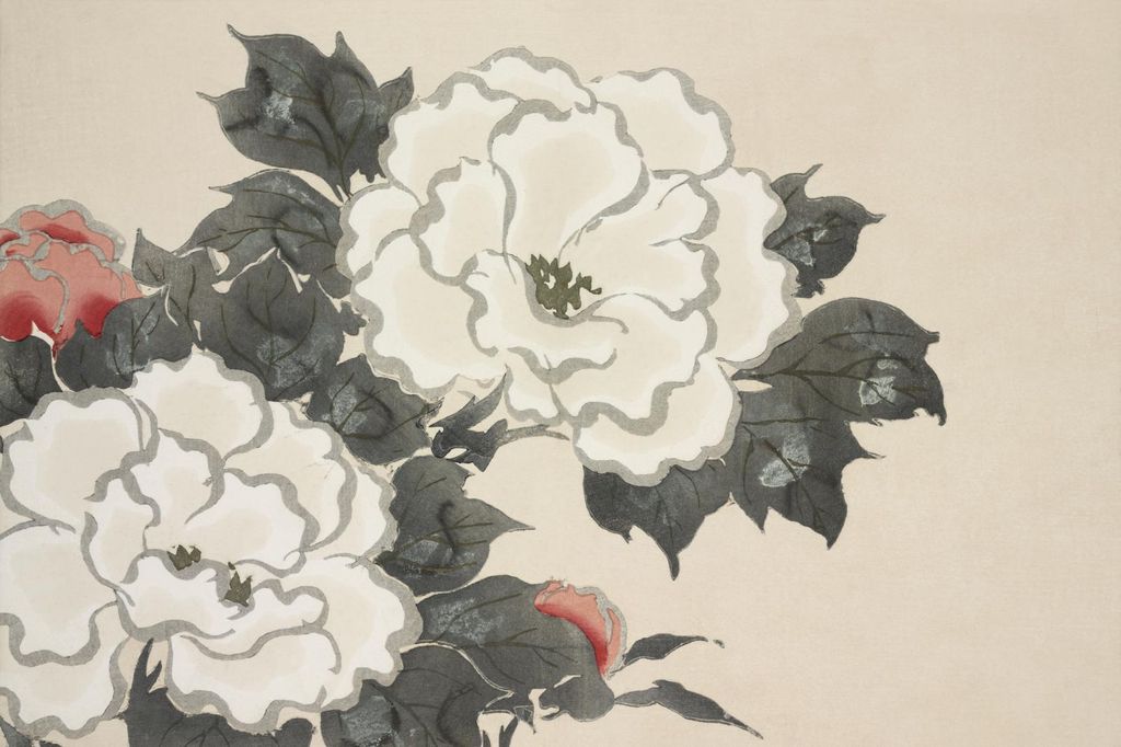 Plakat 30x20cm Blumen, Sekka Japanisch Vintage für das Wohnzimmer