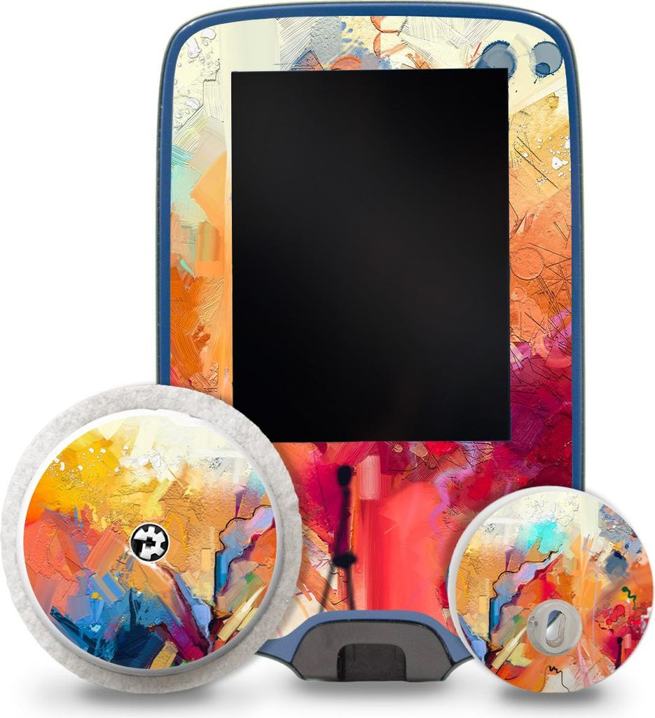 Aufkleber Set passend für Freestyle Libre 2 + 3 Lesegerät + Sensor R229 Graffiti