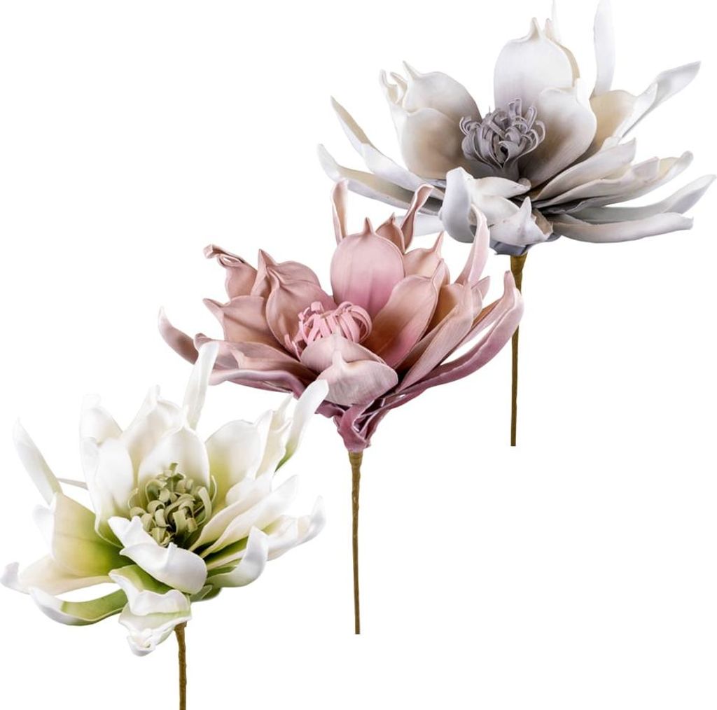 Kunstblumen Lotus in 3 Farben Pflanzen Deko Ø 20x60 Schaumstoff, 5_Farbe:Rosa