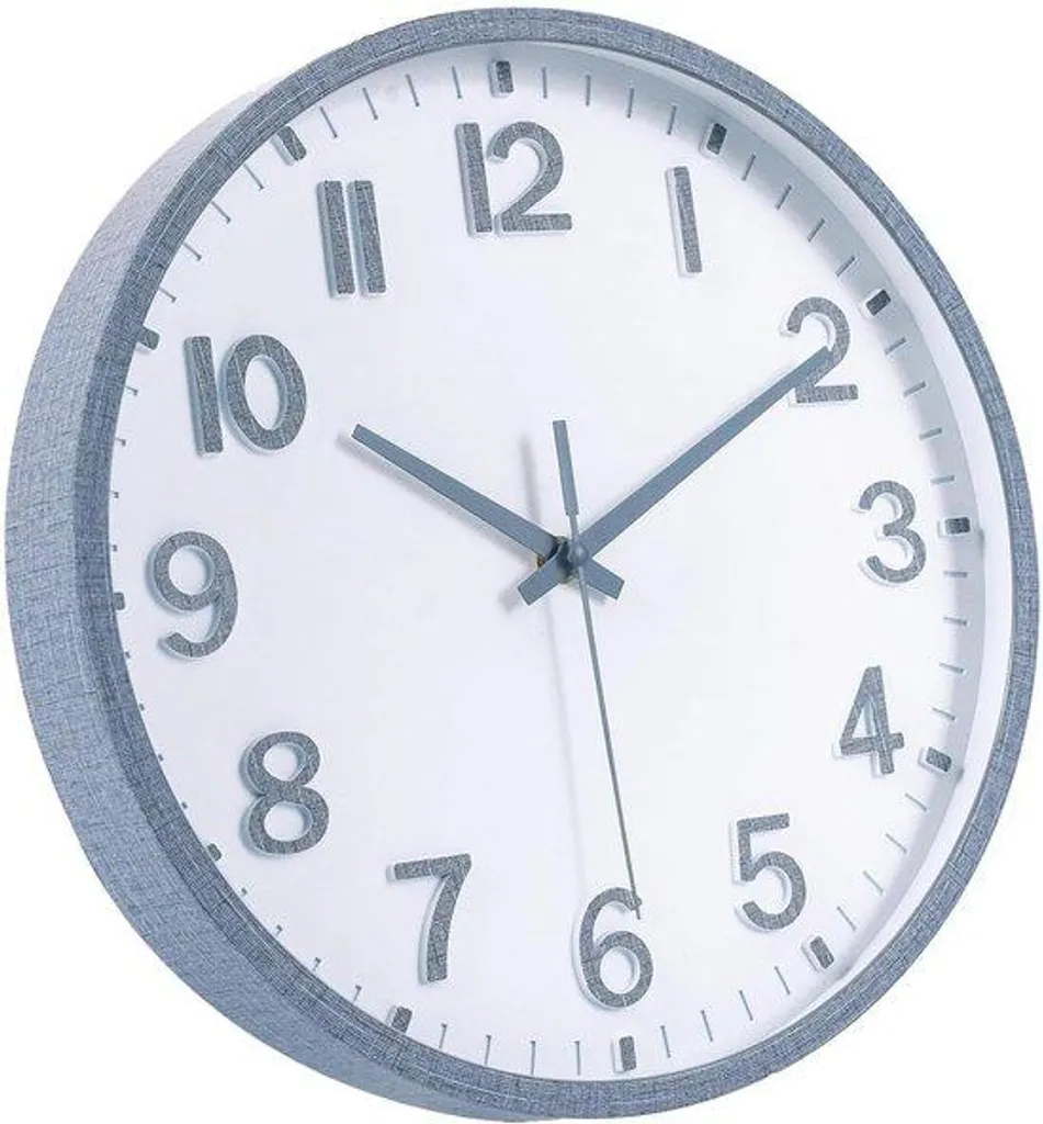 Horloge murale grise 25 cm style cubique - Décoration murale silencieuse