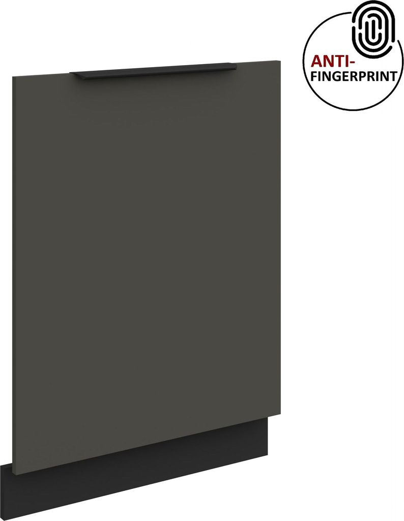 Frontblende für vollintegrierten Geschirrspüler 60 cm ARIA Graphite ultra matt + Schwarz matt, hochwertige Fronten mit Anti Fingerprint Beschicht...