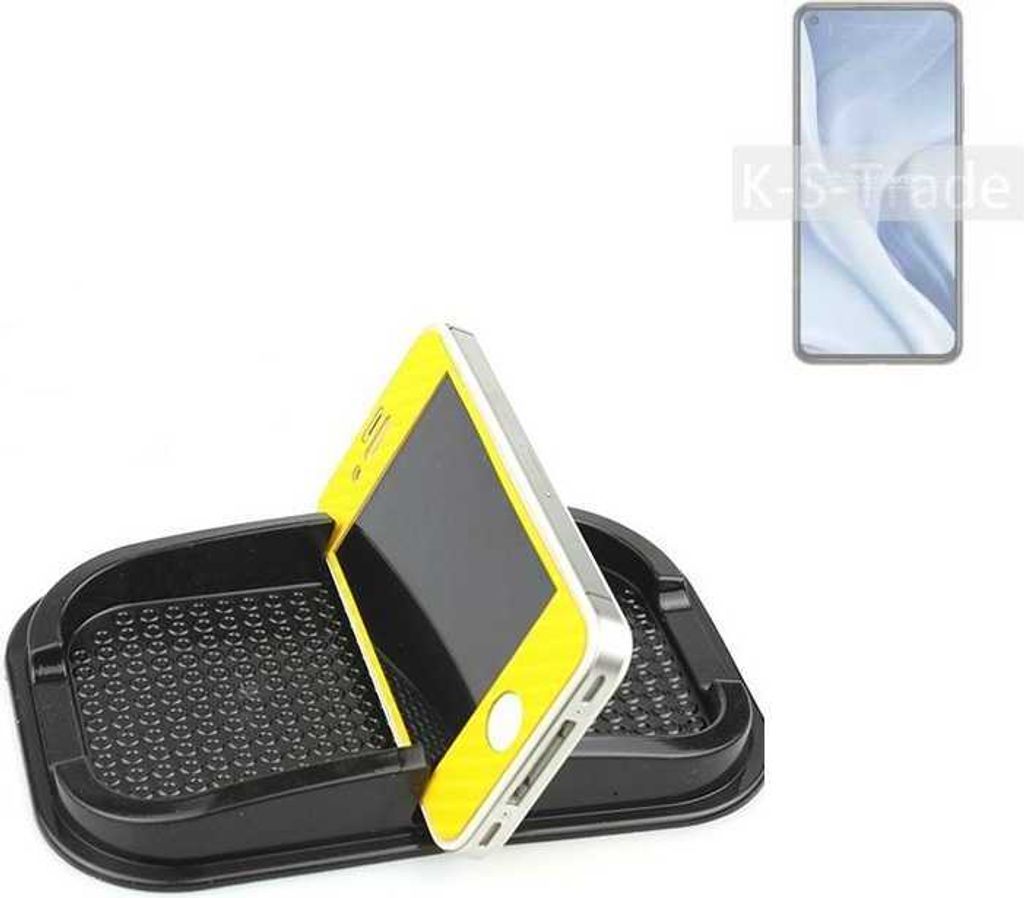 K-S-Trade Auto Anti Rutsch Matte Smartphone-Halter kompatibel mit Xiaomi 11 Lite 5G NE Haft Pad Armaturenbrett Handy-Halterung Silikon