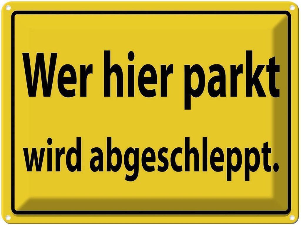 vianmo Blechschild 30x40 cm Wer hier parkt wird abgeschleppt Warnschild Hinweisschild Sicherheit Vorsicht