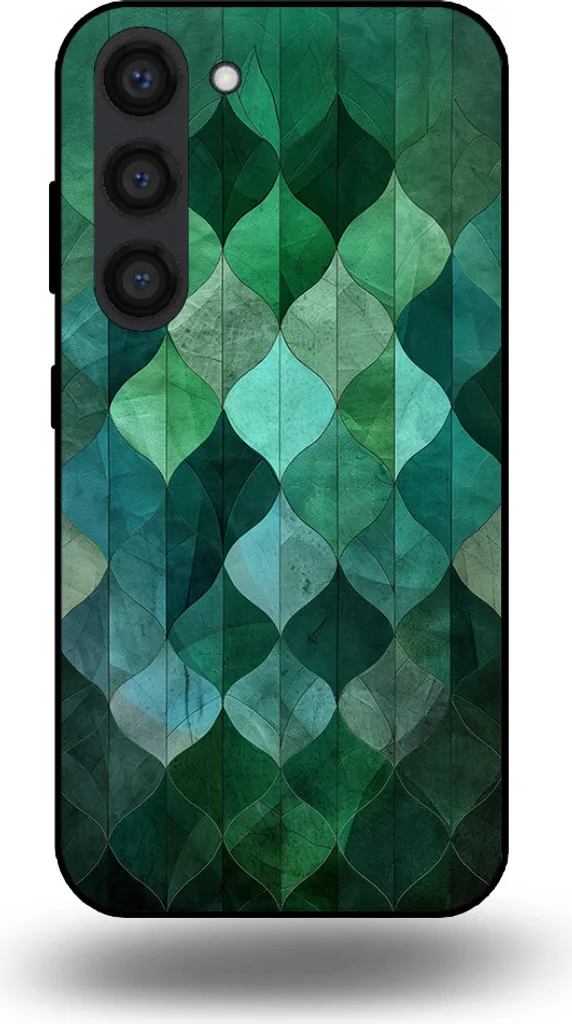 Cover Artigianale Samsung Galaxy S23 Foglie Verdi - TPU Soft Feel
