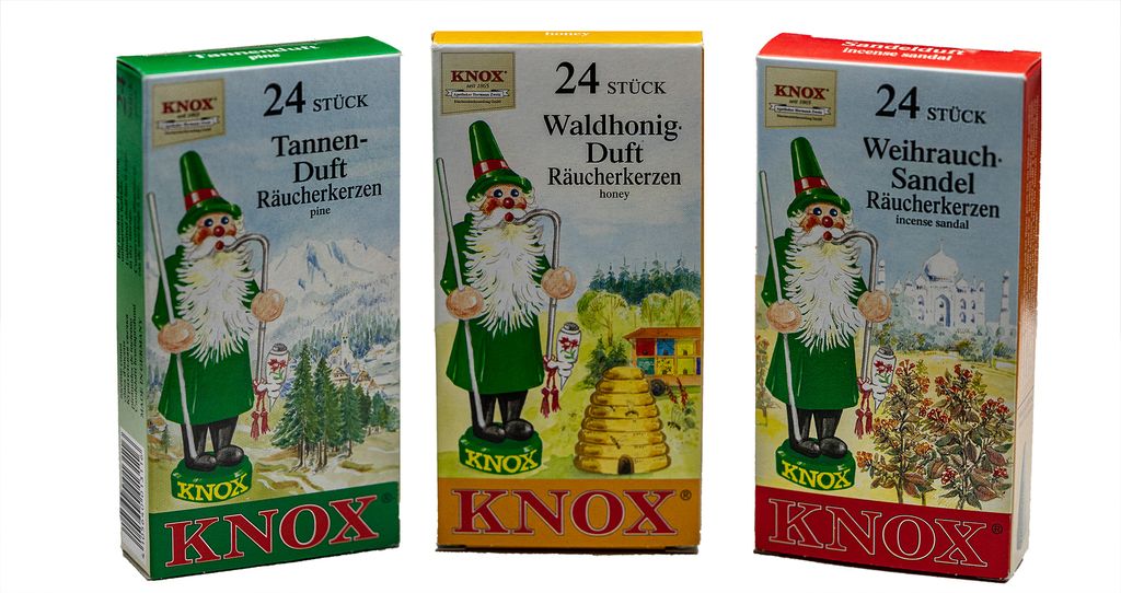 KNOX - 3er Set Räucherkerzen Tanne / Sandel / Waldhonig - Inhalt jeweils 24 Stück, Größe M (Standard)