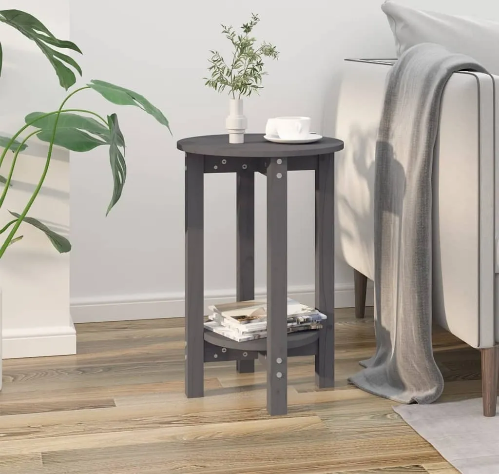 vidaXL Tavolino grigio Ø 40x60 cm in pino massiccio - Tavolino - Tavoli da caffè - Tavolino - Tavolino da divano
