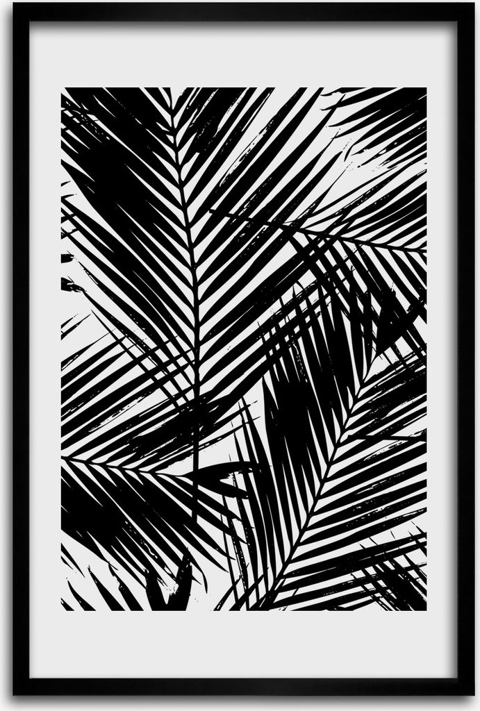 Bild - Bilderrahmen - 40 cm x 60 cm - MDF - Rahmen - Wandkunst - Blätter der Palme