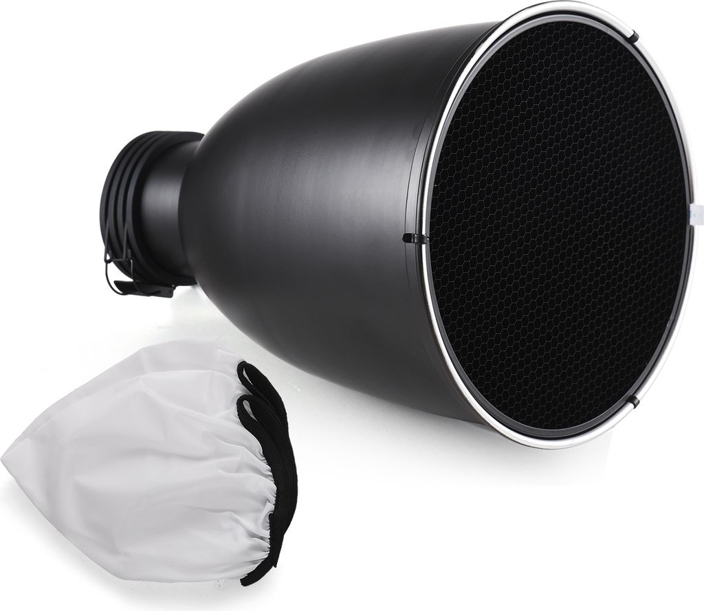 11,6-Zoll-Beauty Dish mit Profoto Mount Tele-Zoom-Reflektor-Diffusor-Lampenschirmschale mit 60¡ã-Wabengitter und Diffusorsockel fuer Profoto Moun...