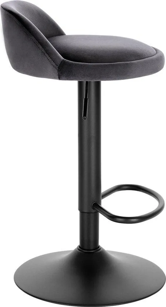 Lot de tabourets de bar industriels en velours gris foncé - Set de 2