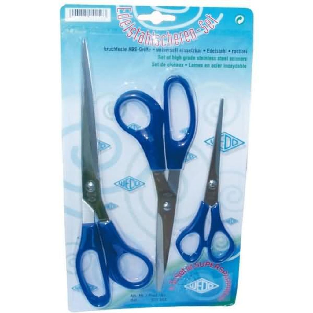 WEDO Edelstahlscheren-Set 3-teilig Länge 160-210-255 mm spitz aus rostfreiem