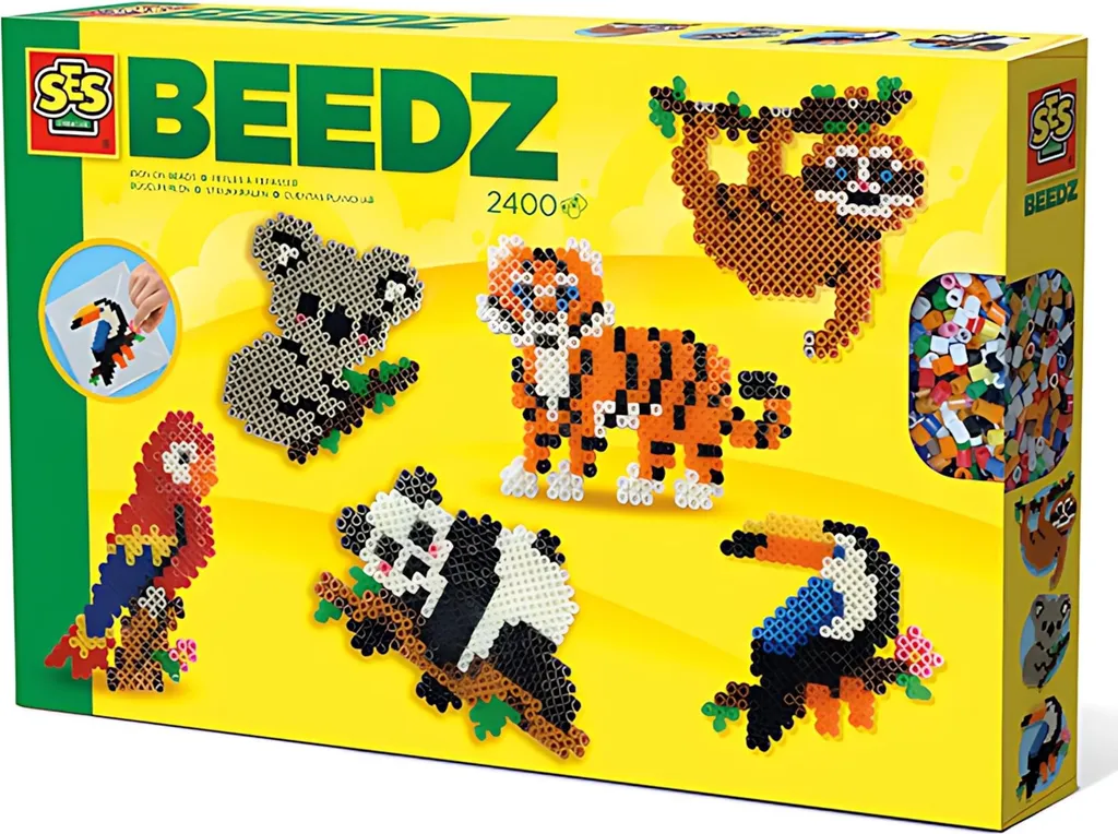 SES Creative 06303 Perles thermocollantes Jungle avec animaux sauvages