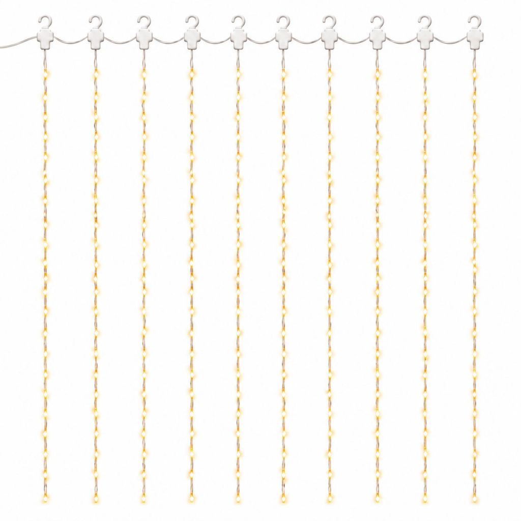 LED Lichtervorhang 3x2m Warmweiß USB Lichterkette Vorhang Produktbild 
