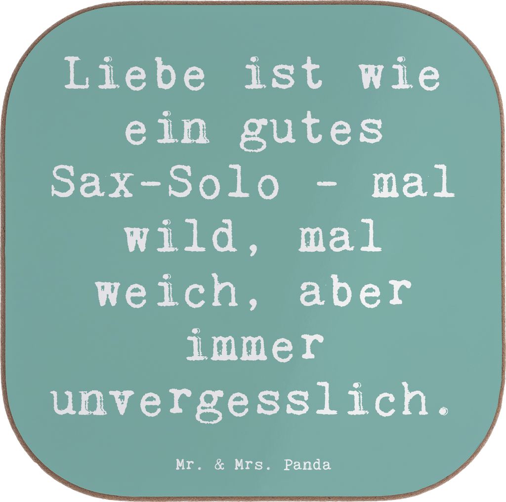 Mr. & Mrs. Panda Tischuntersetzer Spruch Saxophon Liebe - Produktbild 