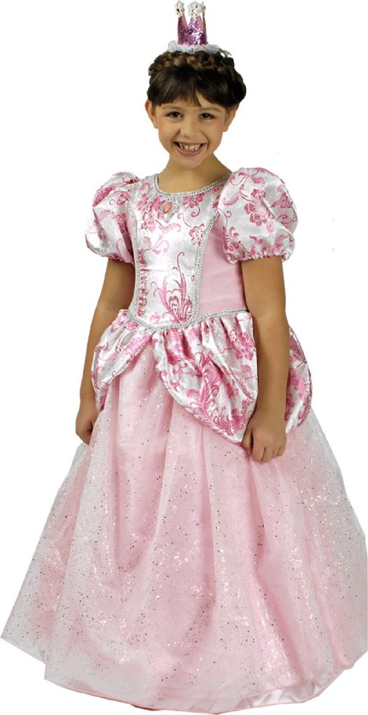 K31250375-140-152 rosa Kinder Prinzessin Kostüm Märchen Kleid mit Reifrock Gr.140-152