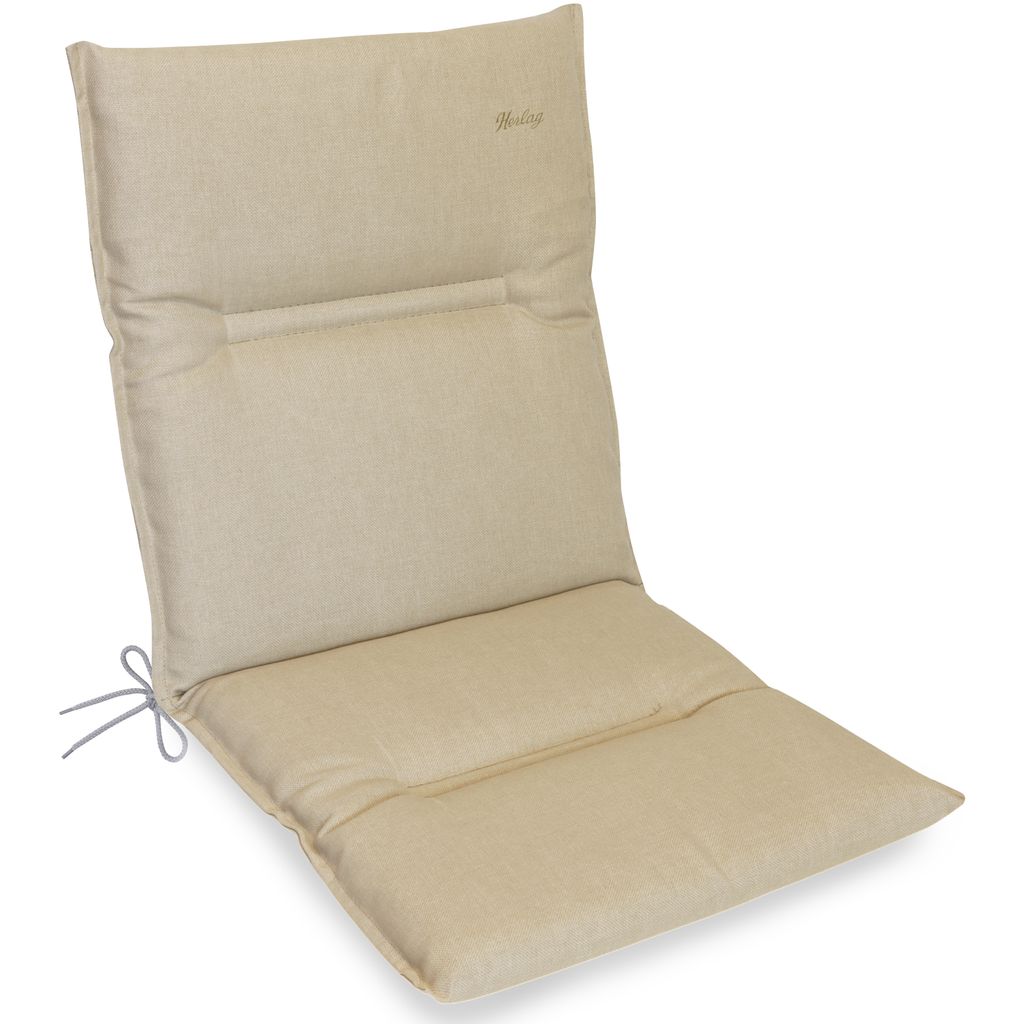 Herlag Niedriglehner-Auflage Greta 100x50x7cm Natur, Green-Line: Bezug aus 100% recyceltem Polyester, Sitzauflage mit Fleck- & UV-Schutz