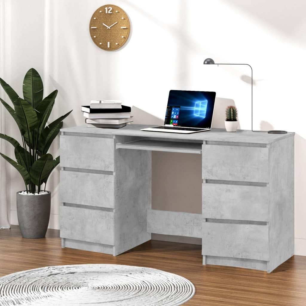 vidaXL Schreibtisch Betongrau 140x50x77 cm Holzwerkstoff Produktbild 