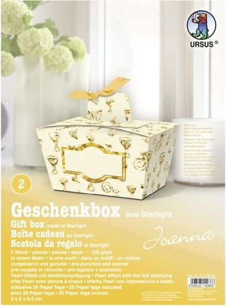 Geschenkbox Joanna gold 8,5x4,5x6cm VE=5 Stück Motiv: 02