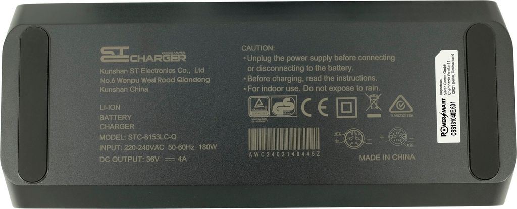 PowerSmart 36V 4A oplader voor Qwic premium Inter accu's 400Wh BA00125