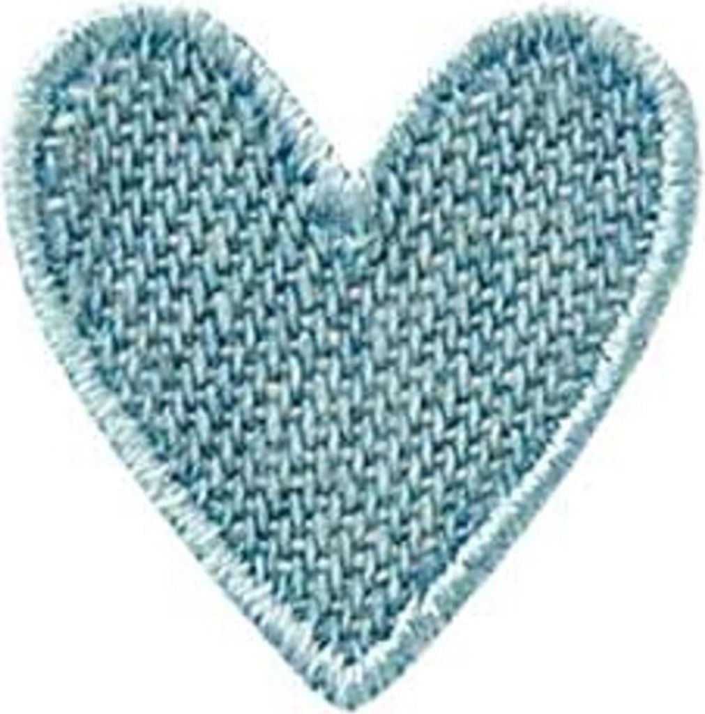 Mono Quick 0213x Jeans Herz, Bügelbild, Patch, schwarz weiß hellblau mittelblau : 02135 - hellblau Farbe: 02135 - hellblau