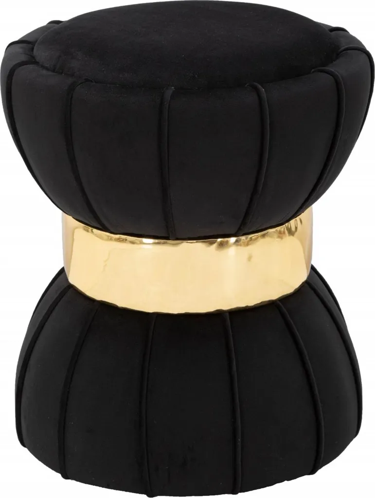 Mauro Ferretti Sgabello Floral Ø 40x44 cm oro nero