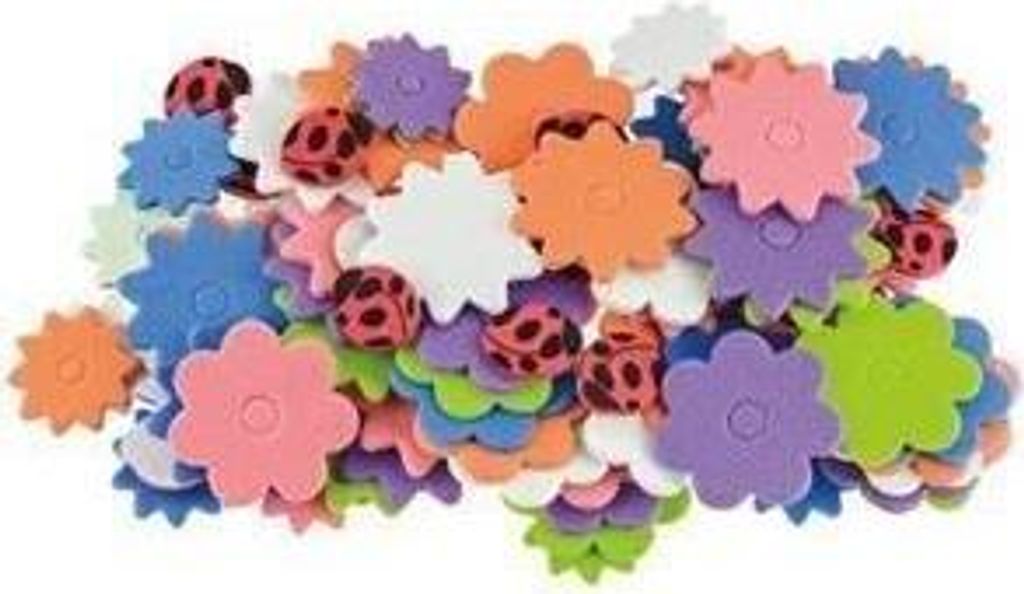 Naklejki z pianki kwiatki 88szt