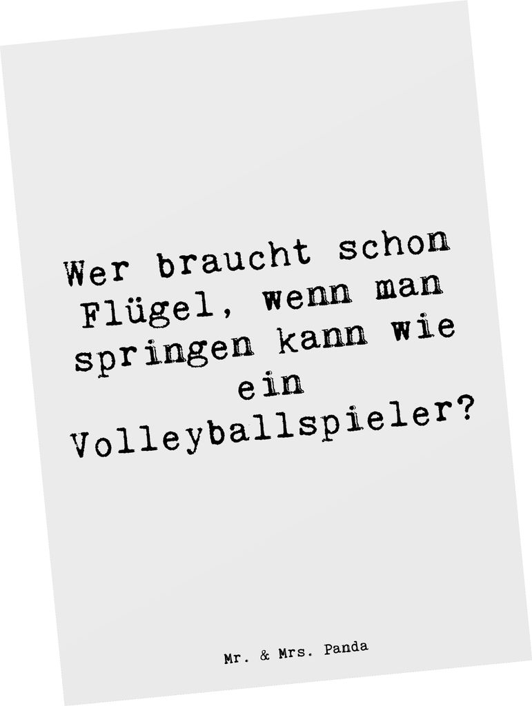 Mr. & Mrs. Panda Postkarte Spruch Volleyball Sprung - Weiß - Geschenk, Gemeinschaft, Teamarbeit, Teamsport, Sportart, Sportler Geschenke, Ansichts...