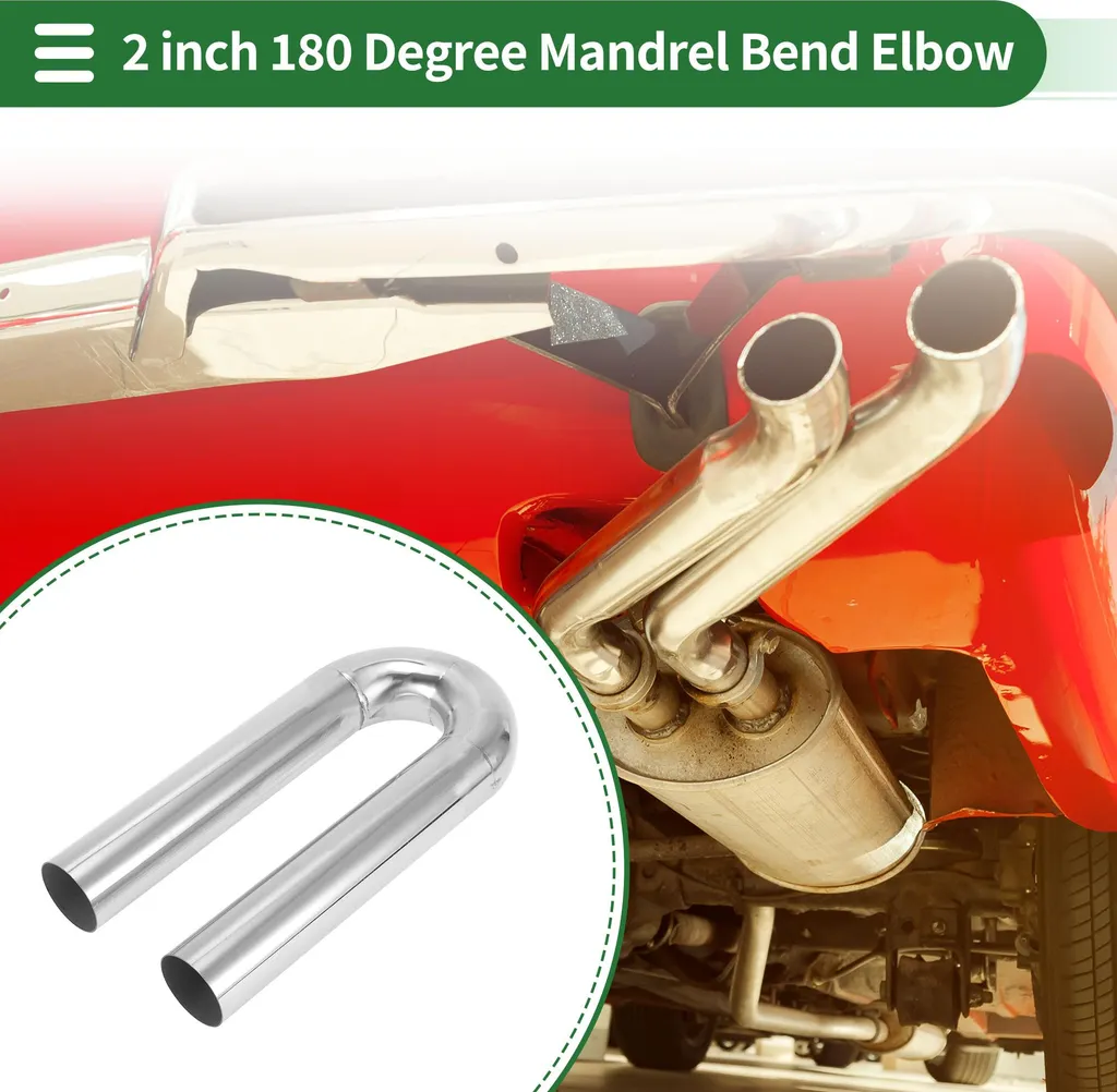 Réparer Échappement avec Tube 180 Degrés 51mm Inox T304 Durable et Robuste