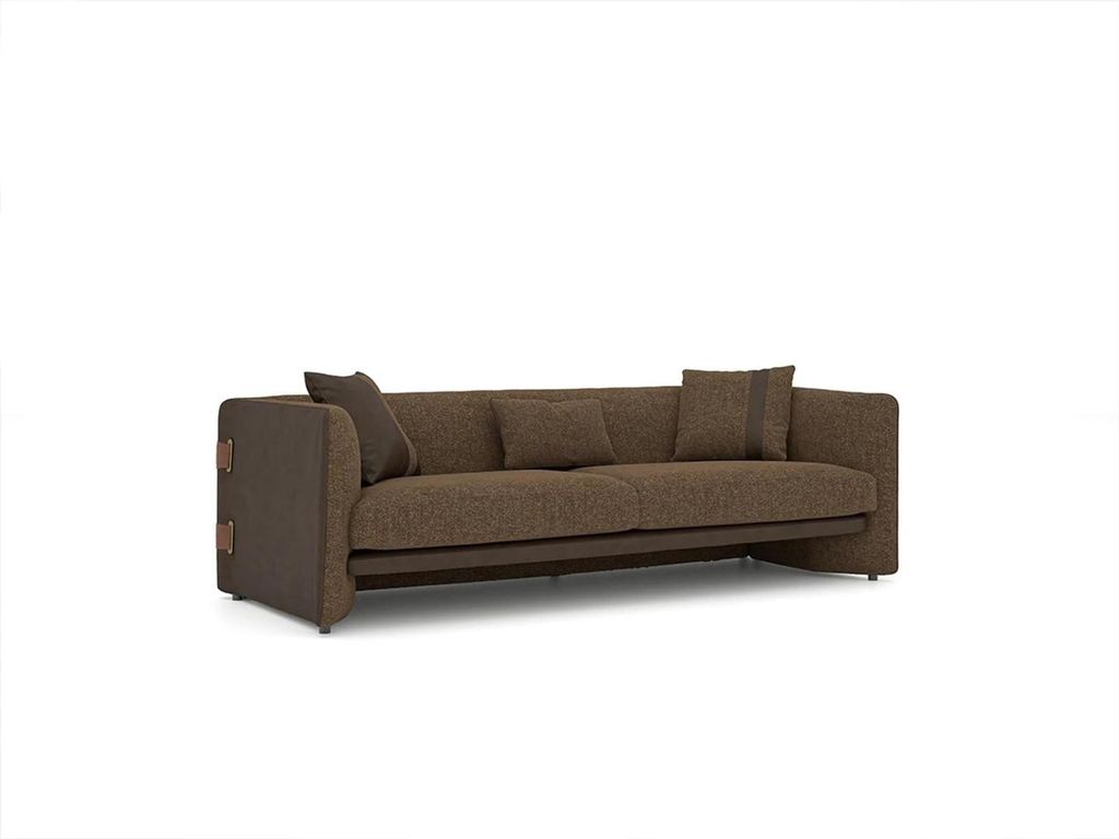 Wohnzimmer 7tlg Braun 2x Sofas Modern Sessel mit Couchtisch Luxus Einrichtung