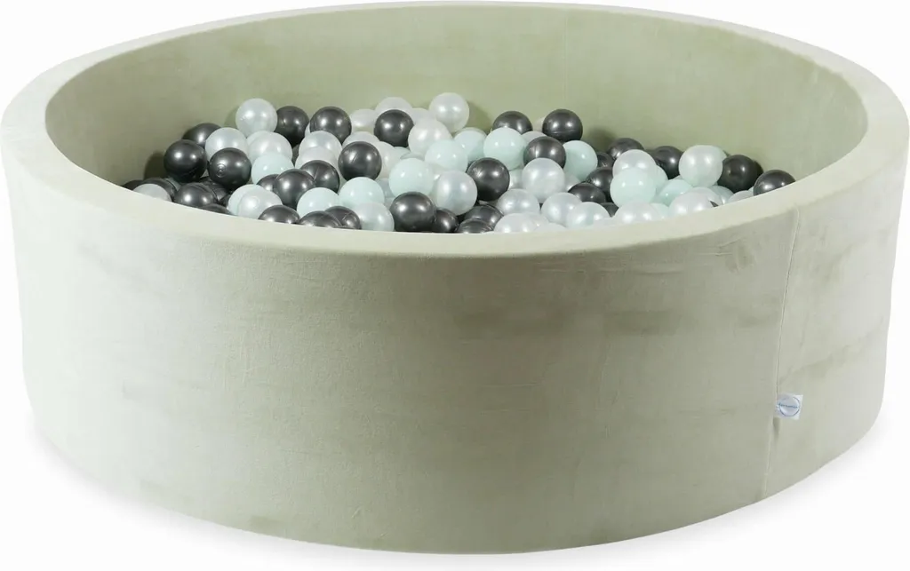 Piscine à balles en velours menthe avec 700 boules pour bébé