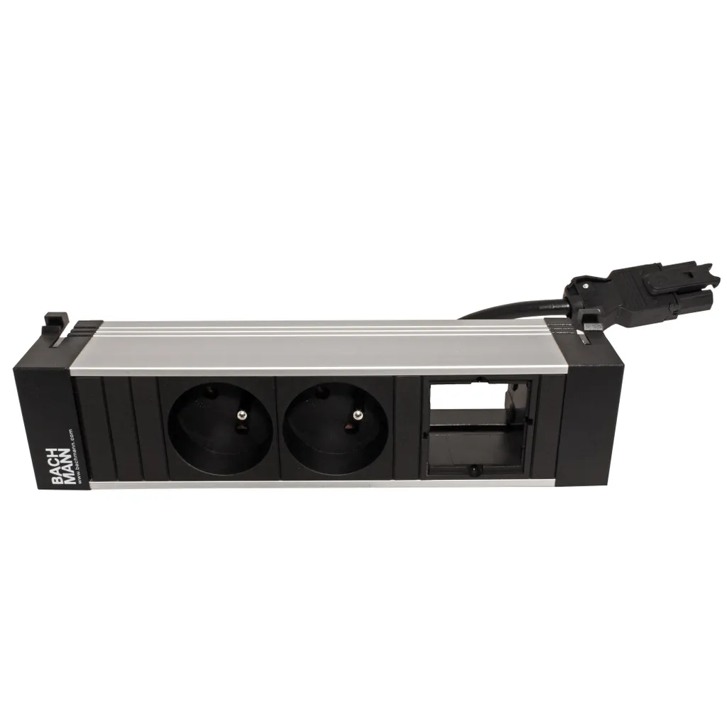 Bachmann POWER FRAME Solution multiprise encastrée 2 prises 230V noir - 4