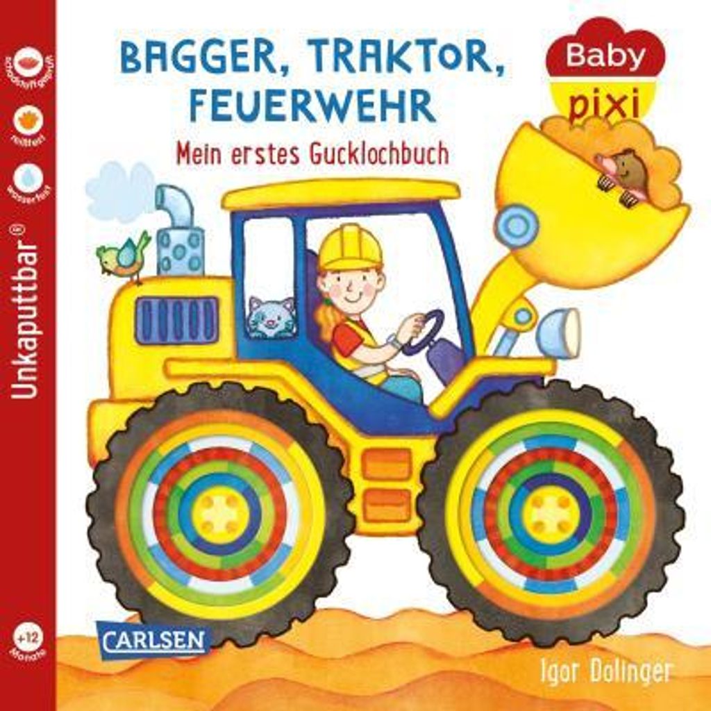 Baby Pixi (unkaputtbar) 115: Bagger, Traktor, Feuerwehr Immagine del prodotto 