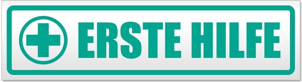 Kiwistar - Autoaufkleber - Türkis - 30 x 8 cm - Erste Hilfe - Hinweis Aufkleber Sticker für Auto, Kfz, Fahrrad, PKW, LKW