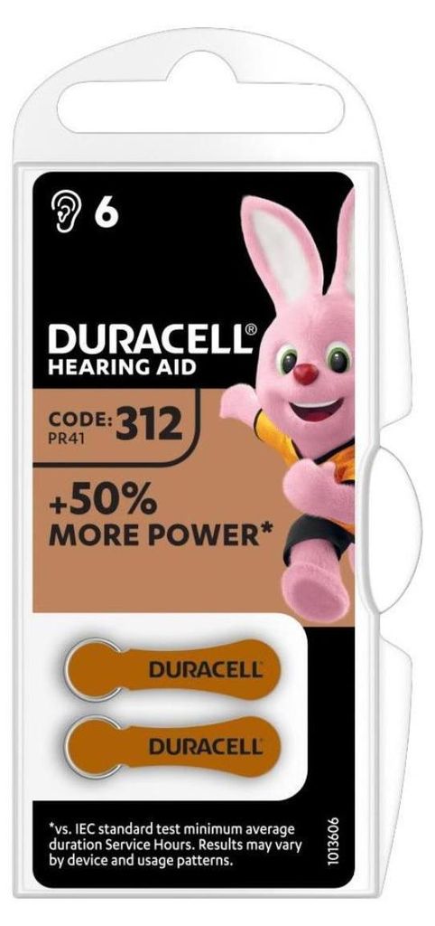 Duracell Easy Tab 312 (PR41) B6 baterie do naslouchadel, Obrázek produktu 