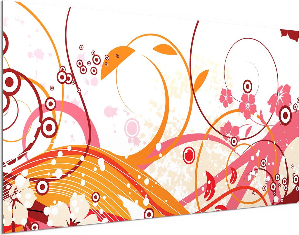 DEQORI Alu-Dibond Bild Weiß 100x50 cm 'Die Sommerlinien' Wandbild Metall dünn Design