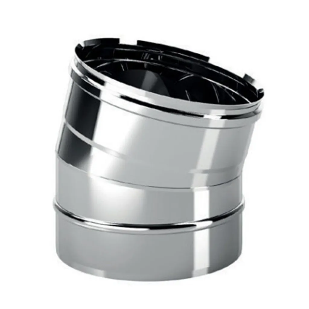 curva a 15° in acciaio inox 304 per camino - diametro 200 mm