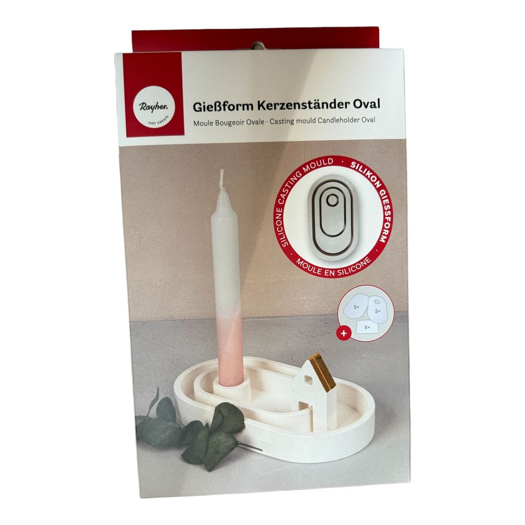 Rayher Silikon Gießform Kerzenständer Oval, Produktbild 
