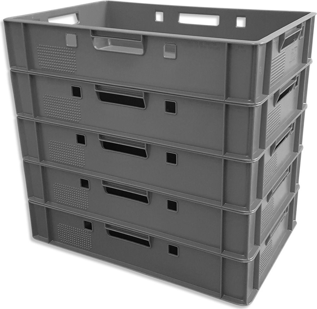 5er Set E1 Eurofleischkiste Stapelkiste Box Metzgerkiste Produktbild 