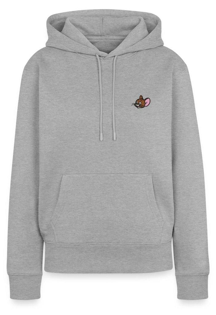 Spreadshirt Tom & Jerry Jerry Als Stick-Design Damen Premium Hoodie, S, Grau meliert