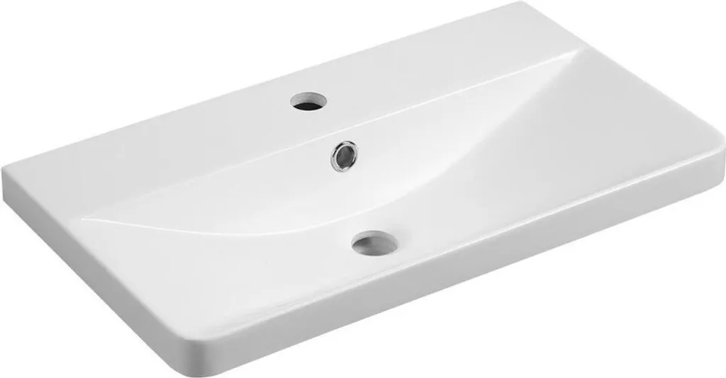 Lavabo Salle de Bain SEN 61x35cm Idéal pour Rénovation Moderne Blanc