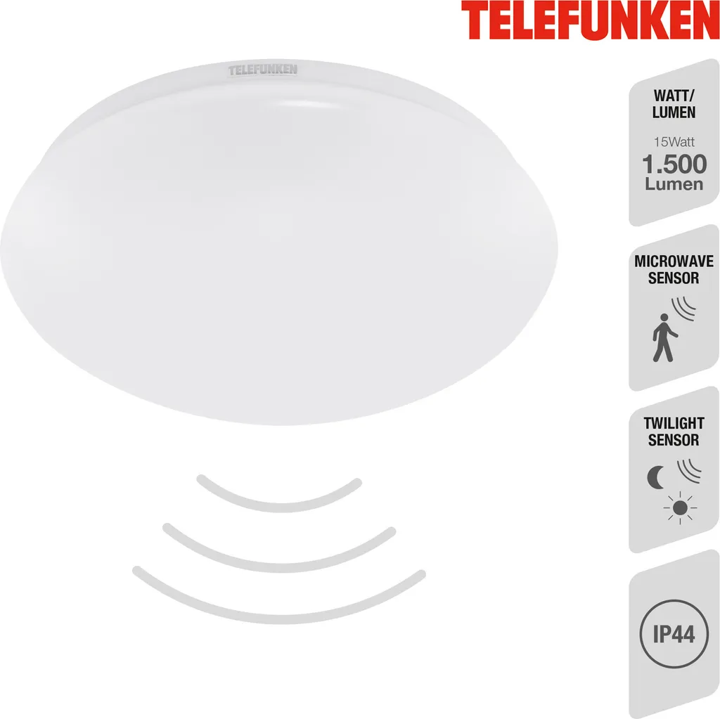 Luminaire Plafonnier LED Automatique 1500lm IP44 pour Couloir et Entrée