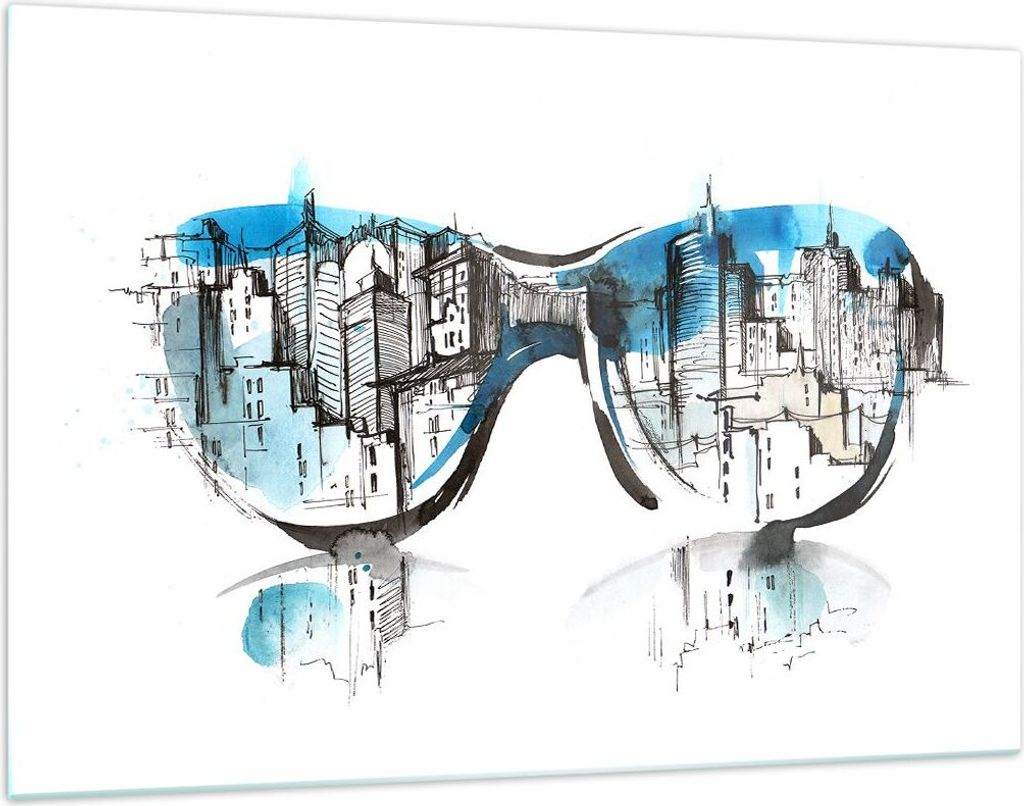 Bilder auf glas - Gläser Fenster Gebäude Wolkenkratzer - 120x80cm - Glasbilder - Wandbilder - Kunstdruck - Wanddekoration aus Glas - Glas Bilder ...