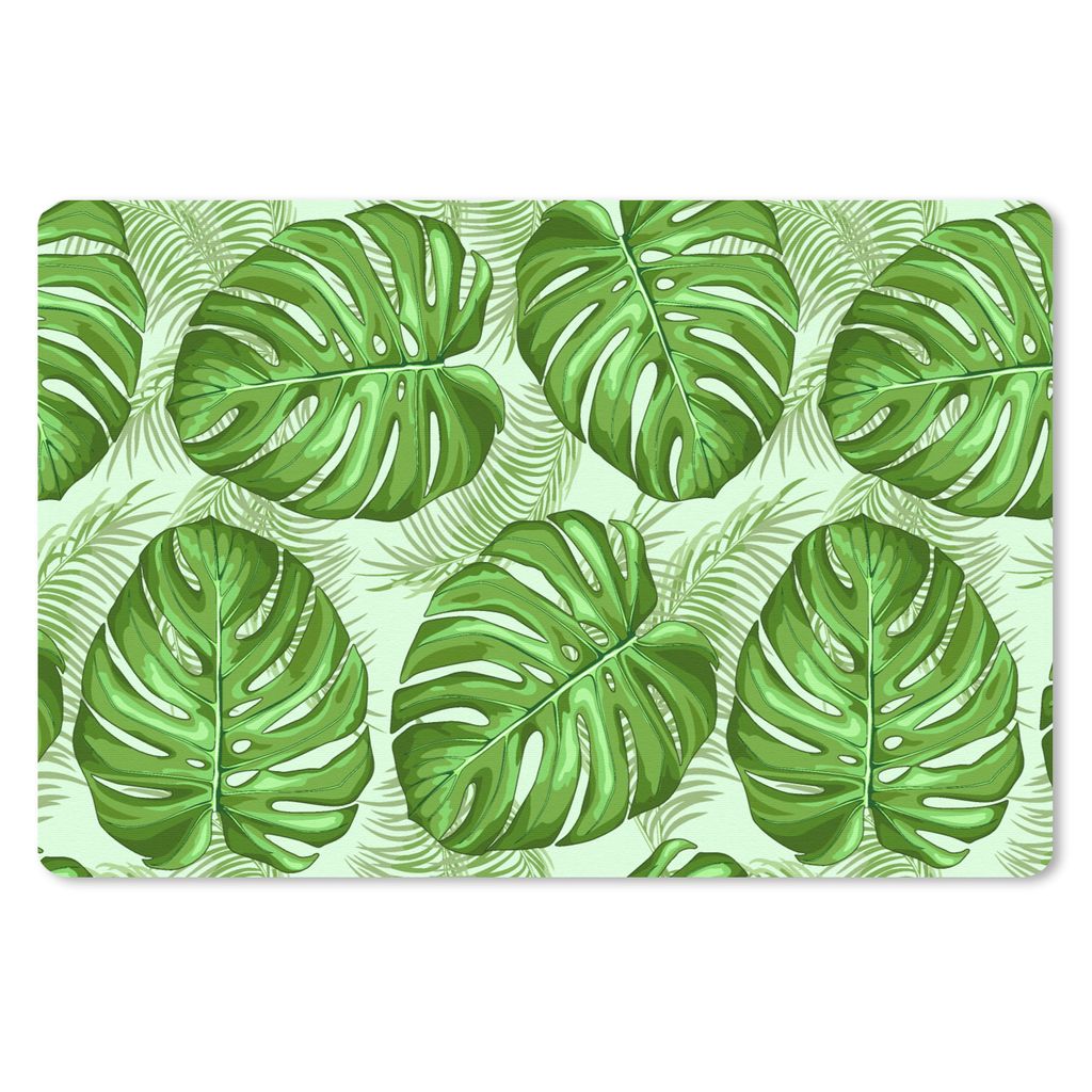 MuchoWow Schreibtischunterlage Monstera - Palmenblatt - Muster 60x40 cm - XXL Mauspad - Großes Mauspad