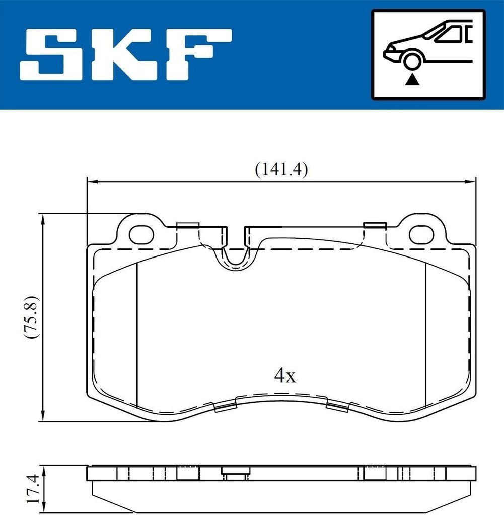 SKF VKBP 80549 Bremsbelagsatz, Scheibenbremse OE 0044208020 kompatibel mit CLS, E-Klasse, S-Klasse, SL