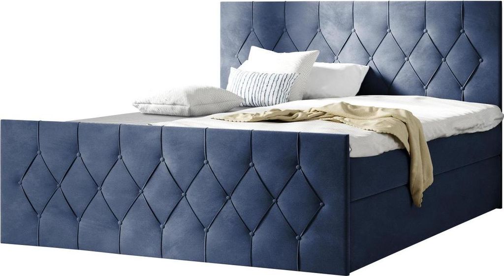 MIRJAN24 Boxspringbett Loloz Lux, Doppelbett mit Bettkasten und Matratze, Ehebett (Farbe: Mikrofaza 0012, Größe: 120x200 cm)