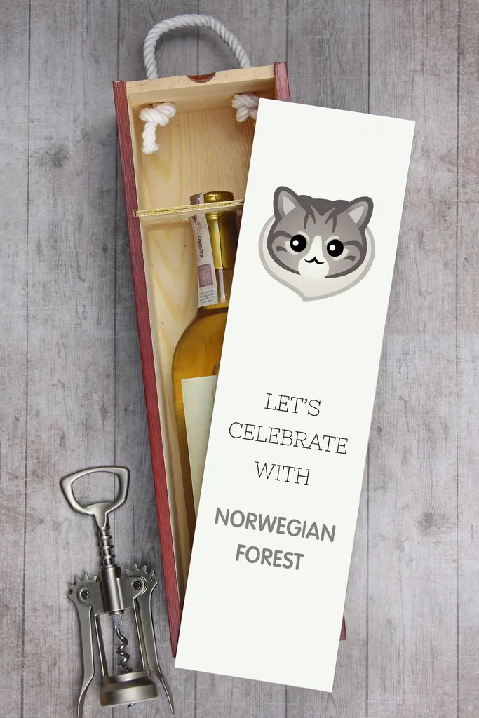 Scatola Regalo Vino Gatto delle Foreste Norvegesi | Art-Dog Originale - 6