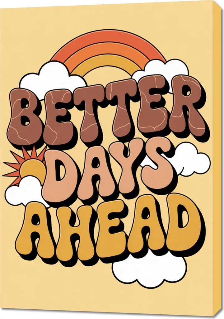 Quadro Motivazionale 70x100 Better Days Retro Vintage Salotto