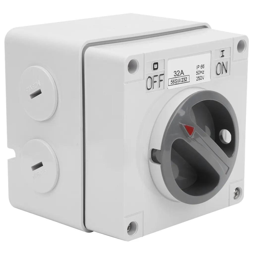 Interrupteur rotatif extérieur 2P32A haute isolation avec voyant LED