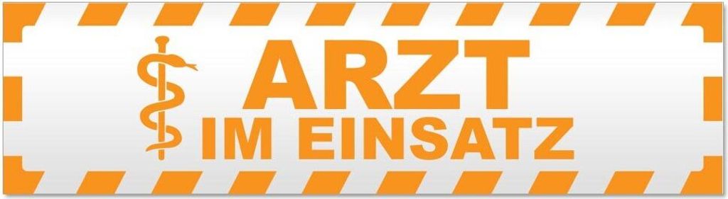 Kiwistar Arzt im Einsatz Motiv 2 gestreift Magnetschild Schild magnetisch - 60cm Orange - Magnetfolie für Auto PKW Kfz